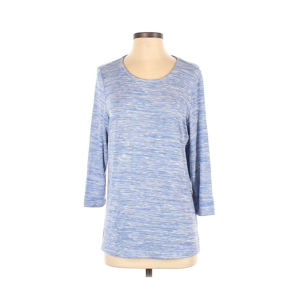 Croft & Barrow Space Dye Print Embellished Sweater